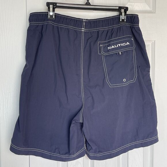 Nautica Men's Quick Dry Large Nylon 8" Swim Trunks Navy - Picture 2 of 14